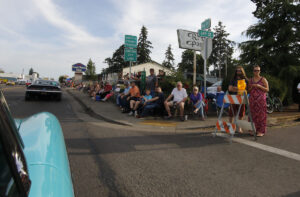 Hundreds of people lined the streets in Junction City, Oregon. for the Function 4 Junction Cruise in, June 4, 2016.